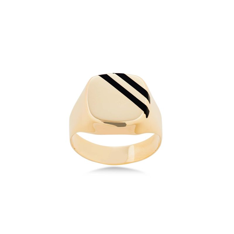 Aveny Masculine Signet Plade Ring 8 Karat Guld