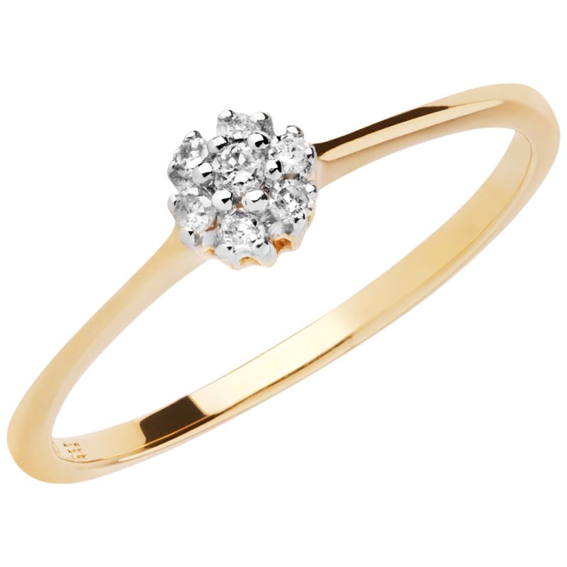 Aveny Classic Roset Diamant Ring 8 Karat Guld