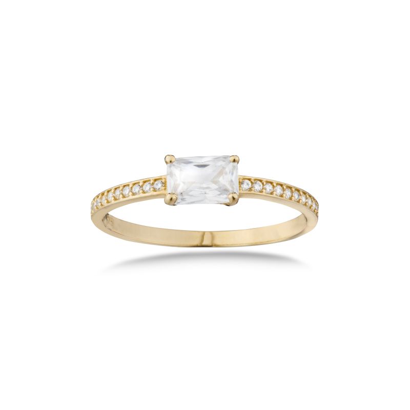 Aveny Classic Baguette Ring 8 Karat Guld