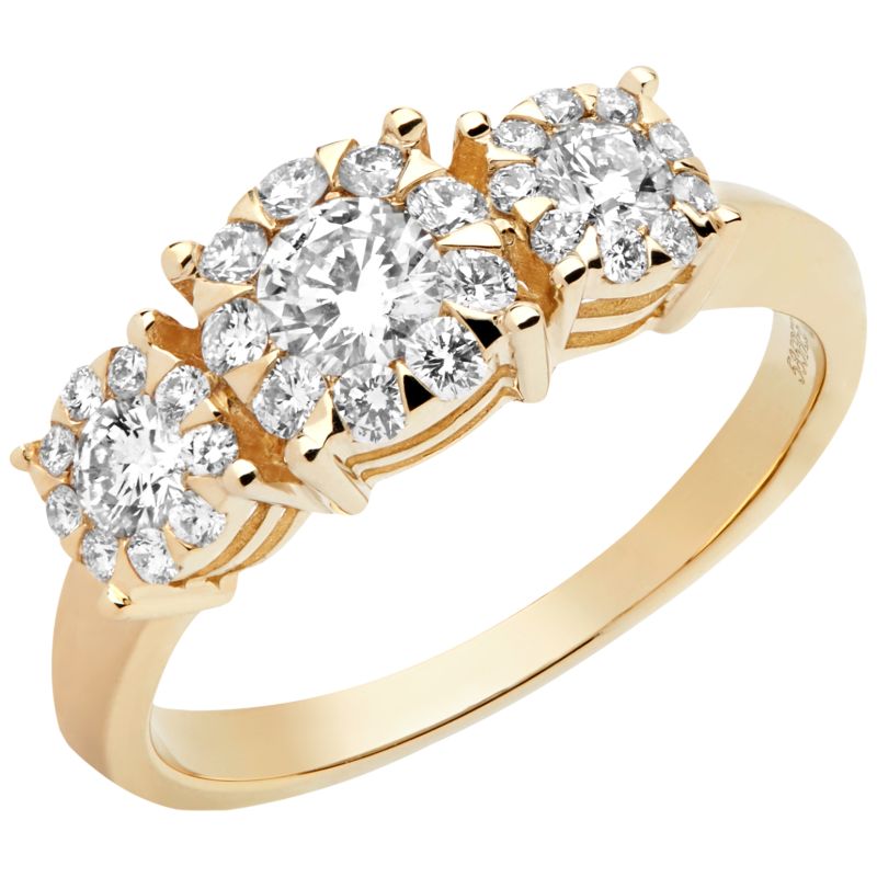 Aveny Smykker Aveny Deluxe Rosetter Diamant Ring 14 Karat Guld