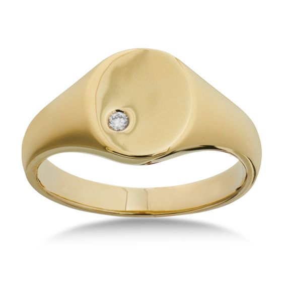 Aveny Deluxe Signet Ring Med Brillant Karat Guld