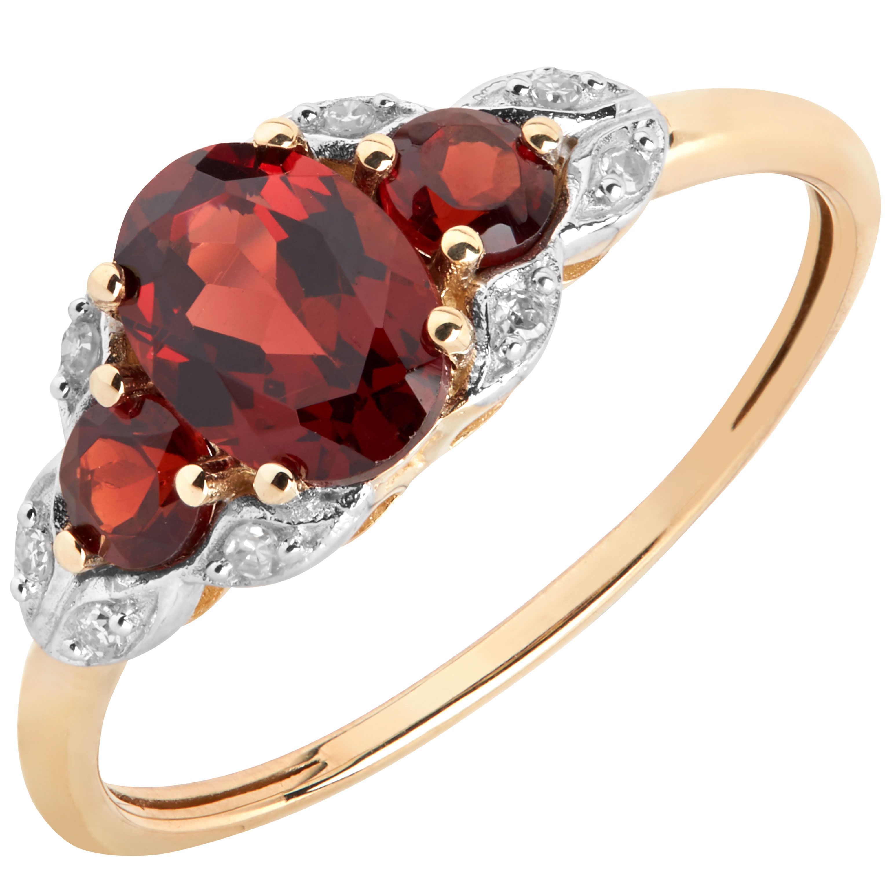 Aveny smykker | Aveny Signature - Granat & Diamant Ring - Karat Guld