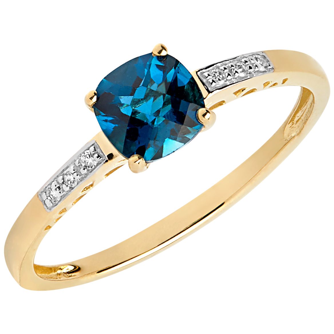 smykker | Aveny Deluxe - London Blue Topas & Ring - 14 Karat Guld